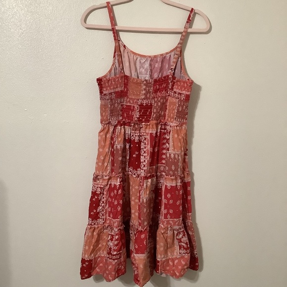 Beach Lunch Lounge Bandana Print Cowgirl Patchwork Print Babydoll Dress Medium - Picture 8 of 15